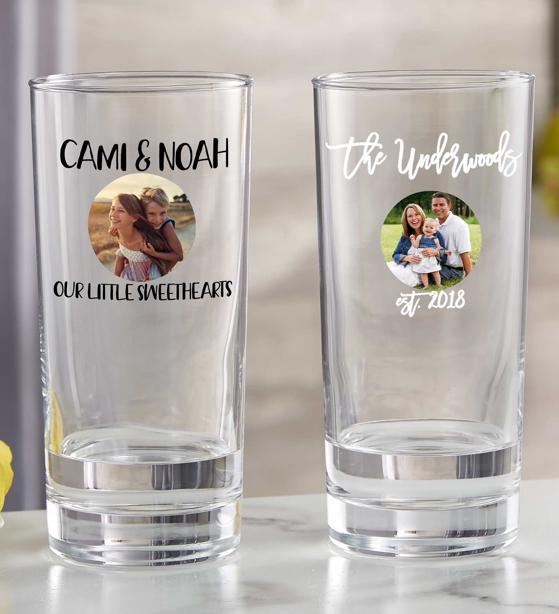 Photo Message Personalized Everyday Drinking Glasses